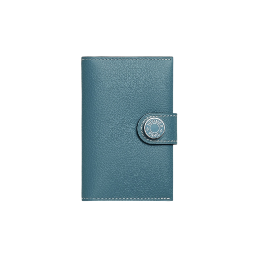 Hermes R.M.S Card Holder Evercolor & Palladium Bleu Jean