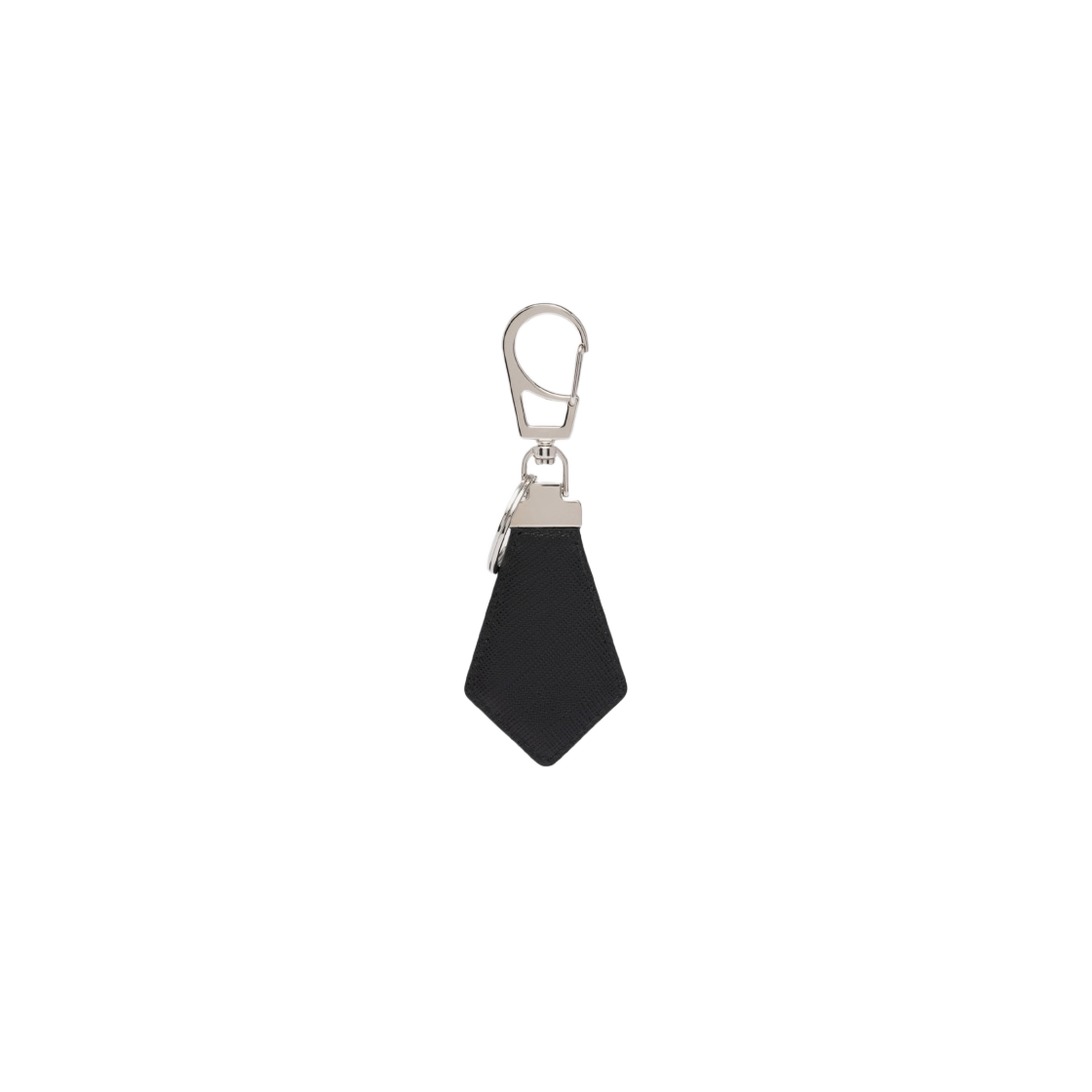 2PP041-053-F0002 Prada Saffiano Leather Triangle Logo Keychain Black - #2