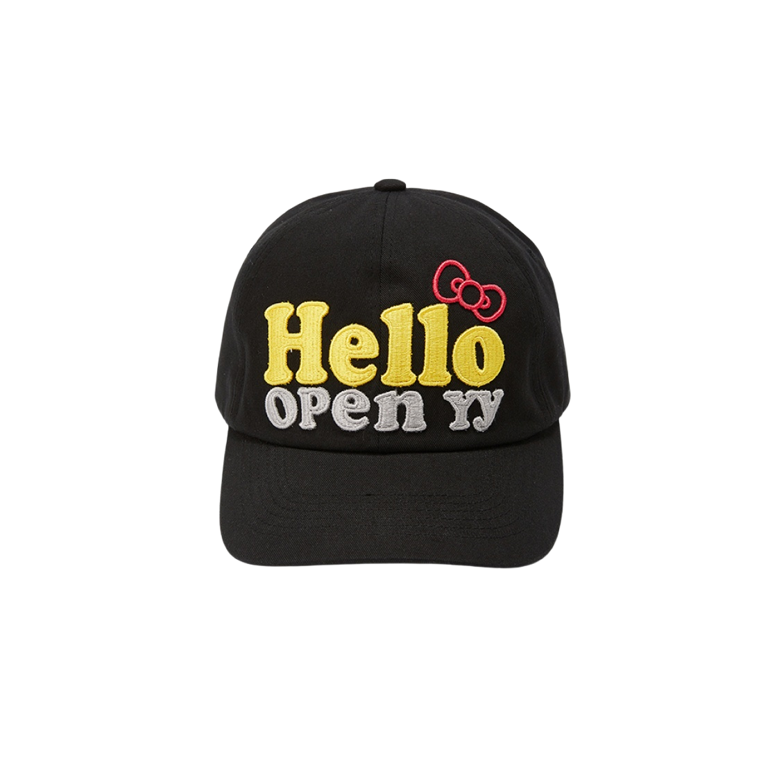 오픈 Yy x 헬로 키티 헬로 볼캡 블랙(Open Yy x Hello Kitty Hello Ball Cap Black)