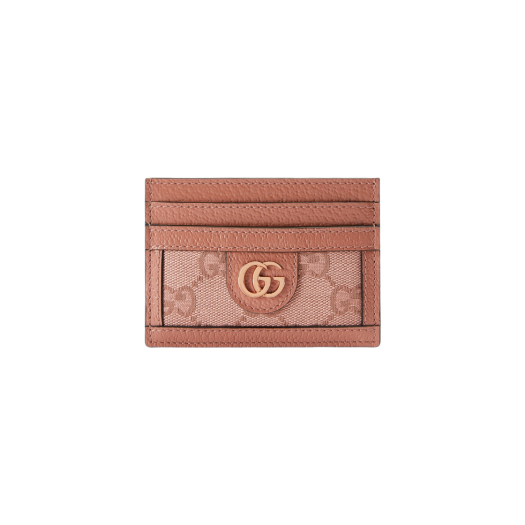 Gucci Ophidia GG Card Case Pink Canvas