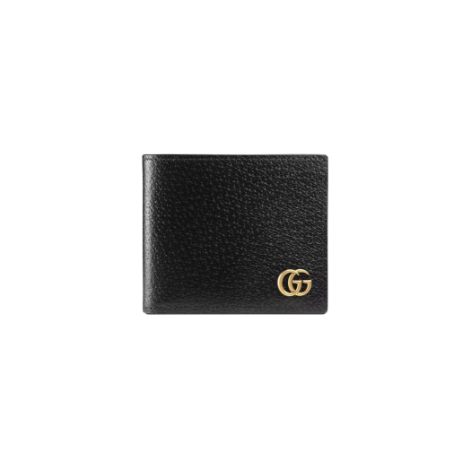 Gucci GG Marmont Leather Bi-Fold Wallet Black Gold