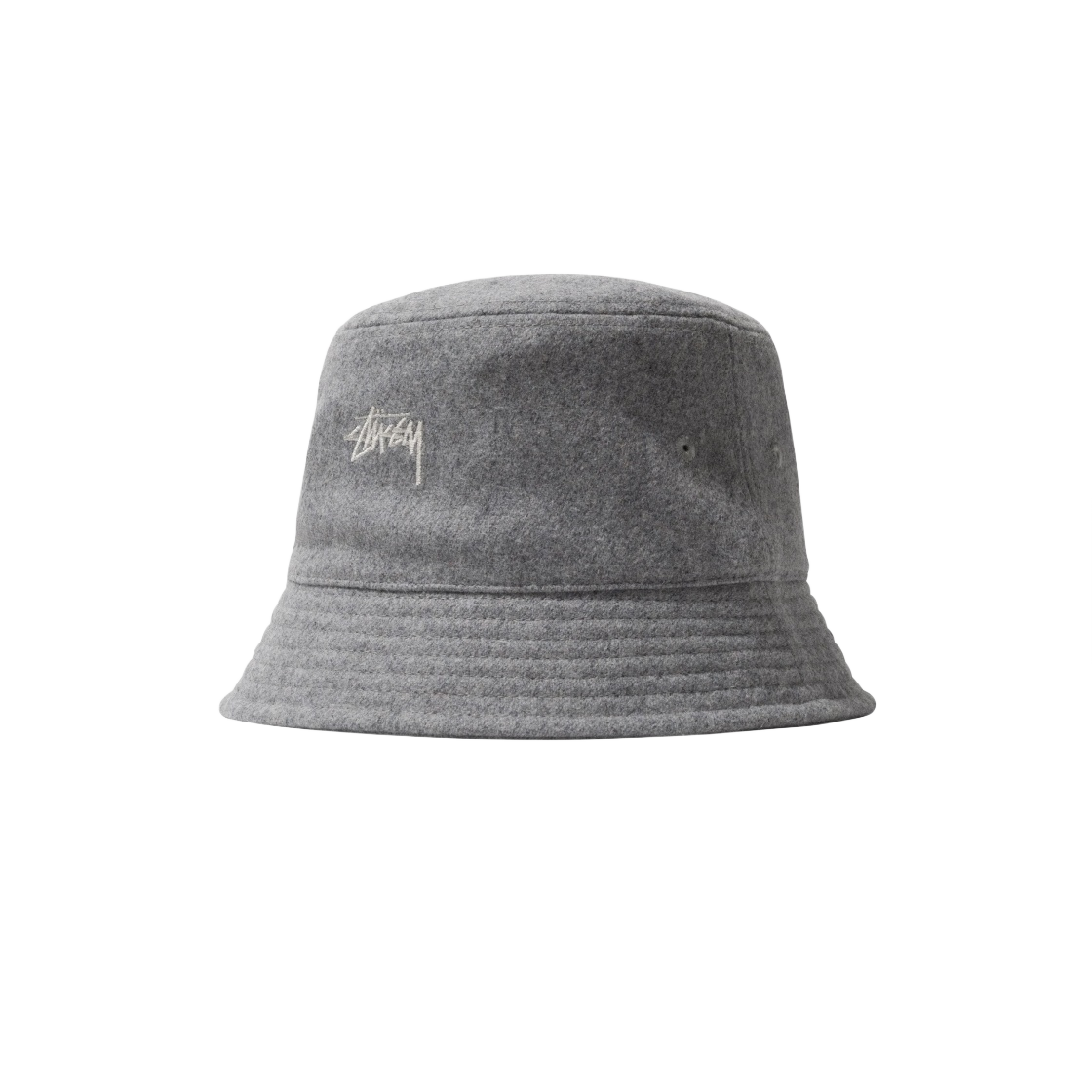 스투시 멜튼 울 딥 버킷햇 헤더 그레이(Stussy Melton Wool Deep Bucket Hat Heather Grey) - 1