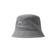 Stussy Melton Wool Deep Bucket Hat Heather Grey