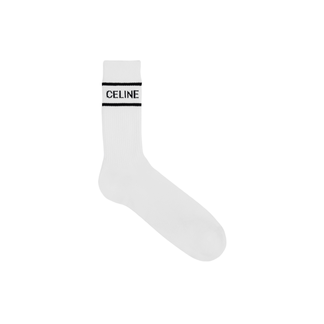 셀린느 삭스 스트라이프 코튼 화이트 블랙(Celine Socks in Striped Cotton White Black) - 1