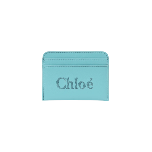 CHC23SP868I1046K Chloe Sense Card Holder Aqua Sea