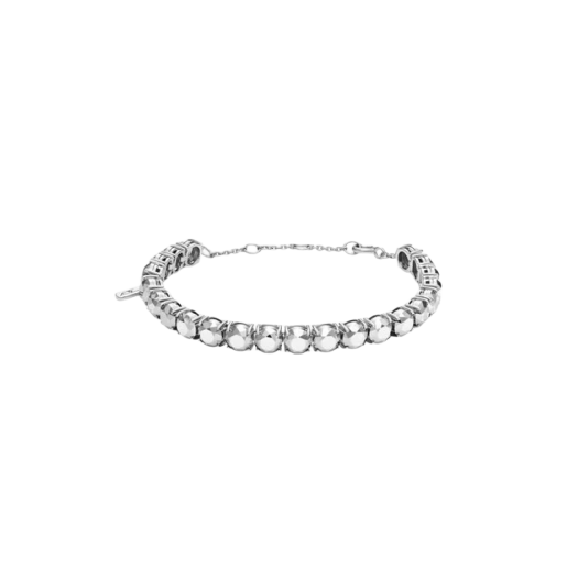 (W) Diesel Dl1354 Sterling Diamond Cut Bracelet Silver