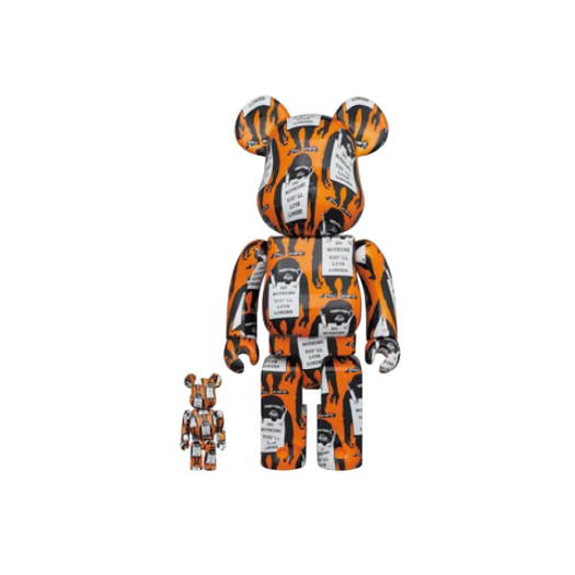 Bearbrick Monkey Sign Orange 100% & 400% Set