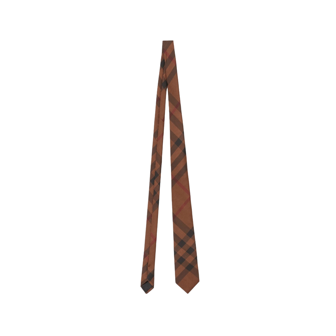 8070671 Burberry Check Silk Tie Dark Birch Brown - 대표 이미지 #1
