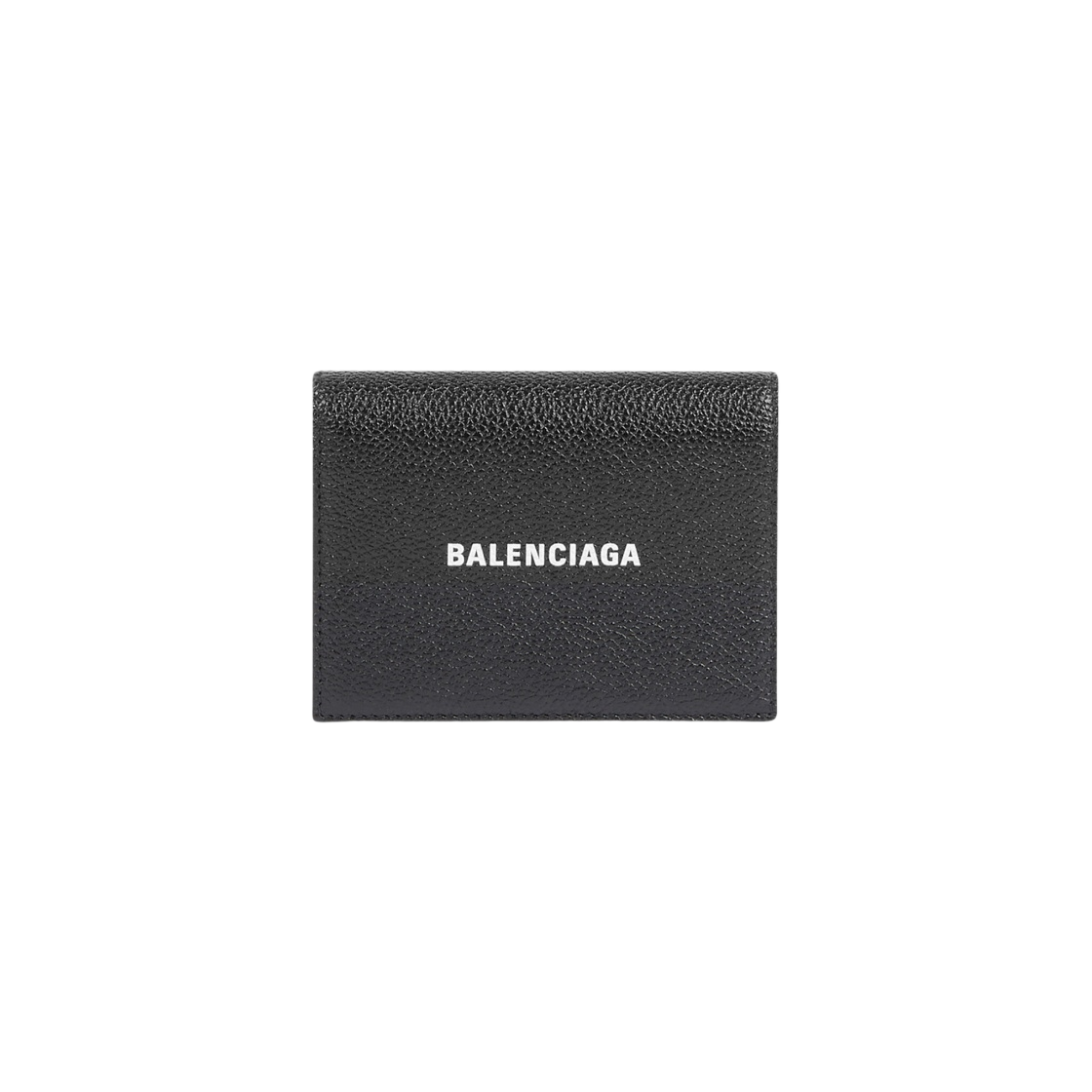 6556851IZI31090 Balenciaga Grained Calfskin Cash Bi-Fold Card Holder Black - 대표 이미지 #1