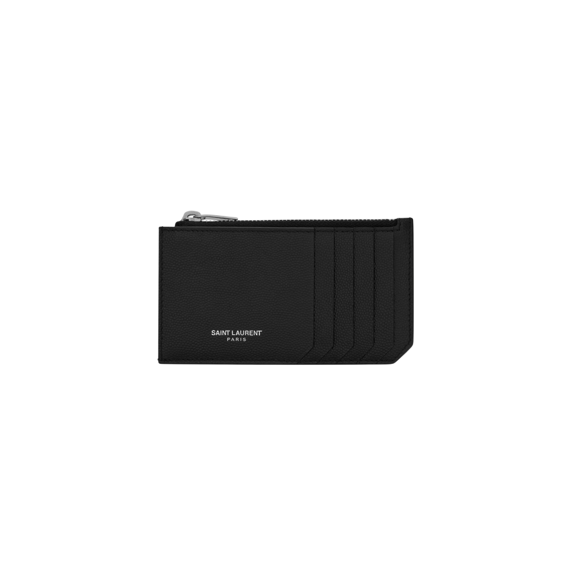 609362-BTY0N-1000 Saint Laurent Zipped Card Case Black - 대표 이미지 #1