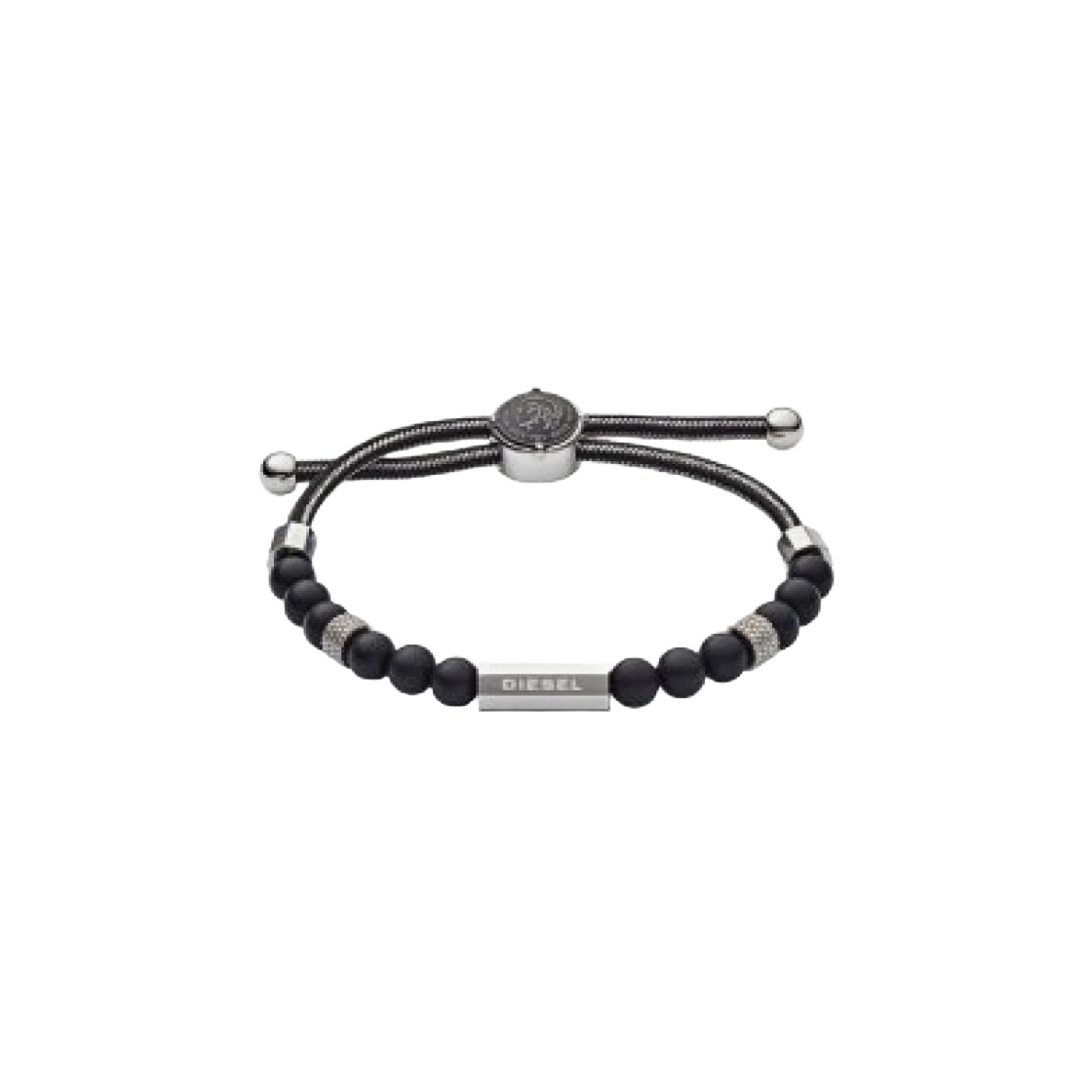 Diesel Diesel Dx1151 Beaded Agate Bracelet Black Silver · ONE SIZE