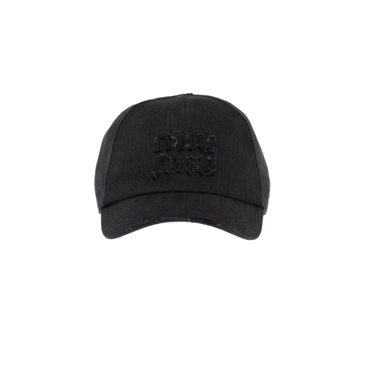 (W) Miu Miu Denim Baseball Cap Black
