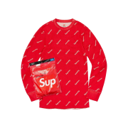 Supreme Hanes Thermal Crew Red Logos (1 Pack)