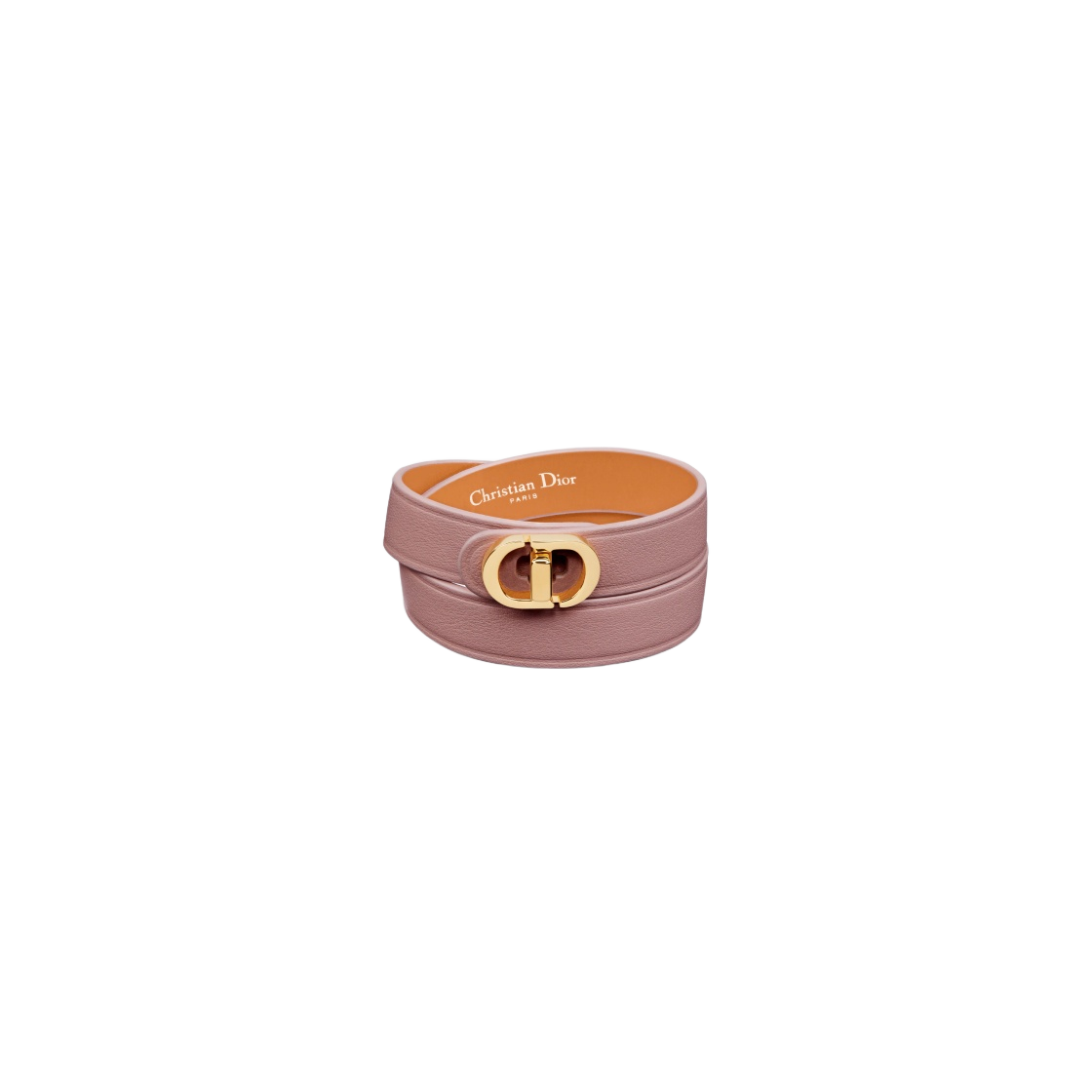 B1760WOMCM-D17P (W) Dior 30 Montaigne Double Bracelet Rose Des Vents Calfskin Gold Finish Metal - 대표 이미지 #1