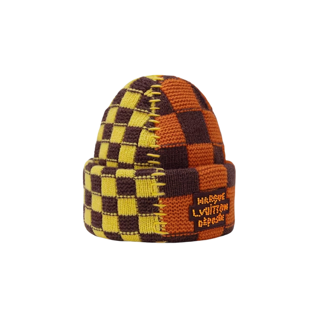 루이비통 다미에 팝 스플릿 비니 옐로우 레드(Louis Vuitton Damier Pop Split Beanie Yellow Red) - 1