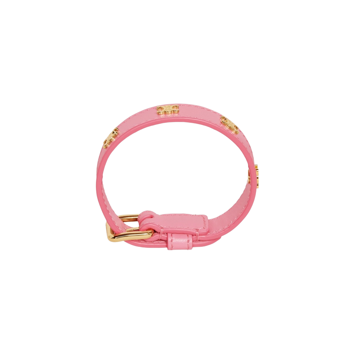 46X623SMO-24GF (W) Celine Triomphe Multi Leather Bracelet in Brass with Gold Finish Gold Flamingo - 대표 이미지 #1