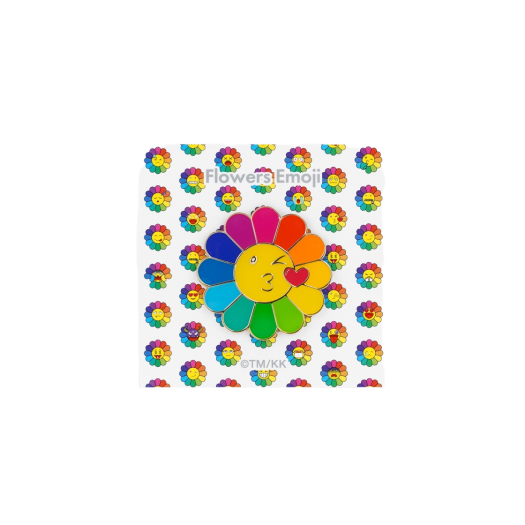 Kaikai Kiki Flower Emoji Pin Kiss Rainbow