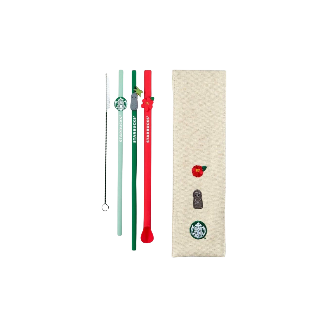 스타벅스 21 제주 카멜리아 실리콘 스트로 (3개 세트)(Starbucks 21 Jeju Camellia Silicon Straw (Set of 3)) - 3