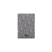 Dior Bi Fold Card Holder Ruthenium Colored Dior Oblique Jacquard