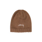 Stussy Fuzzy Ribbed Beanie Brown