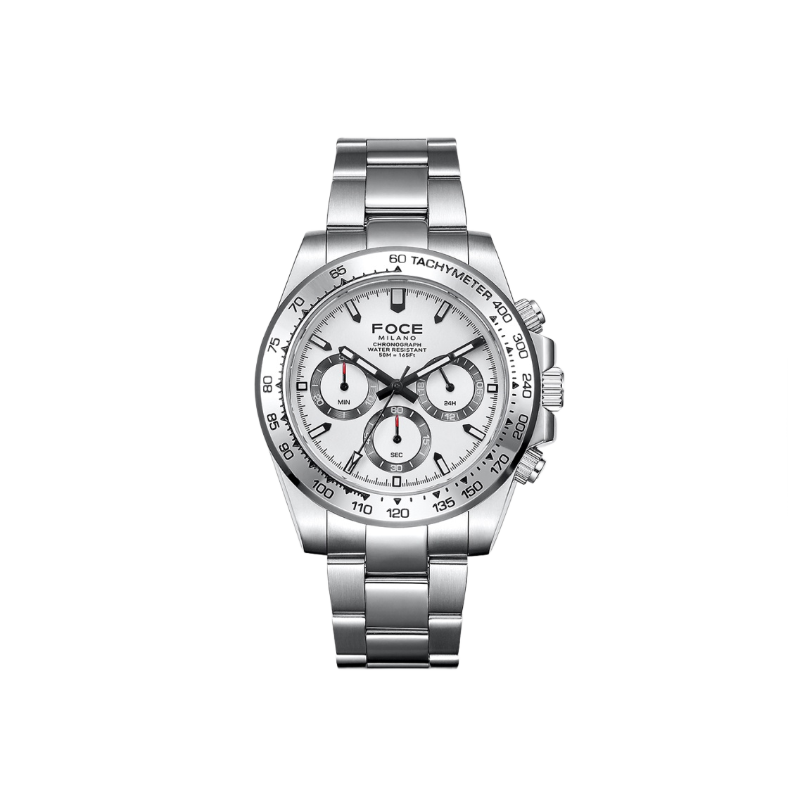 포체 41mm 크로노그래프 메탈 워치 화이트(Foce 41mm Chronograph Metal Watch White)