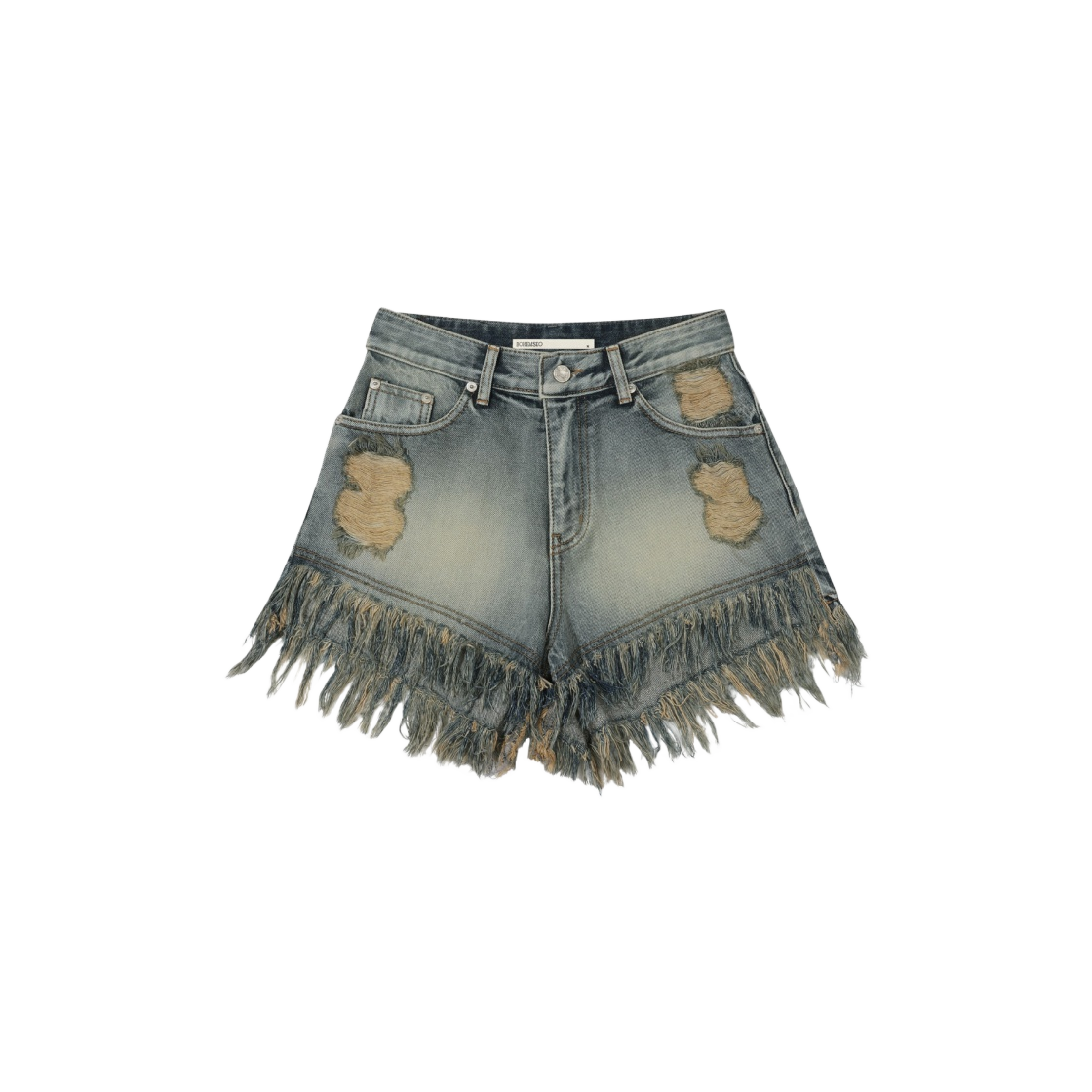 BOHEMIAN SEOUL] DAMAGE WASHING SHORTS, BLUE 正規品 韓国