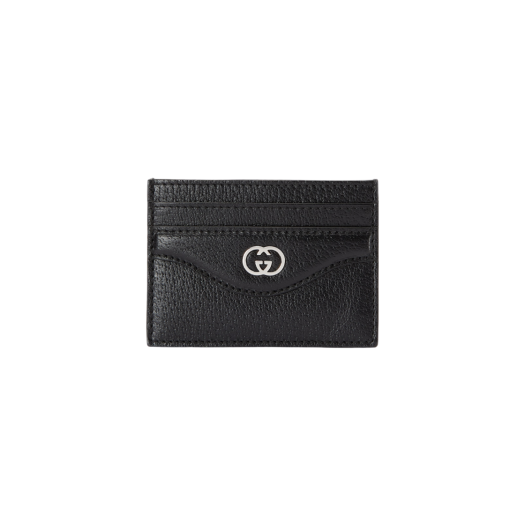 Gucci Card Case with Interlocking G Black Leather