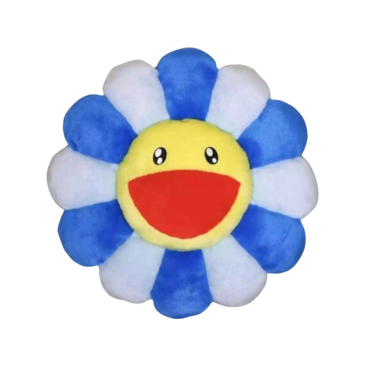 Kaikai Kiki Flower Cushion 60cm Turquoise Blue Yellow