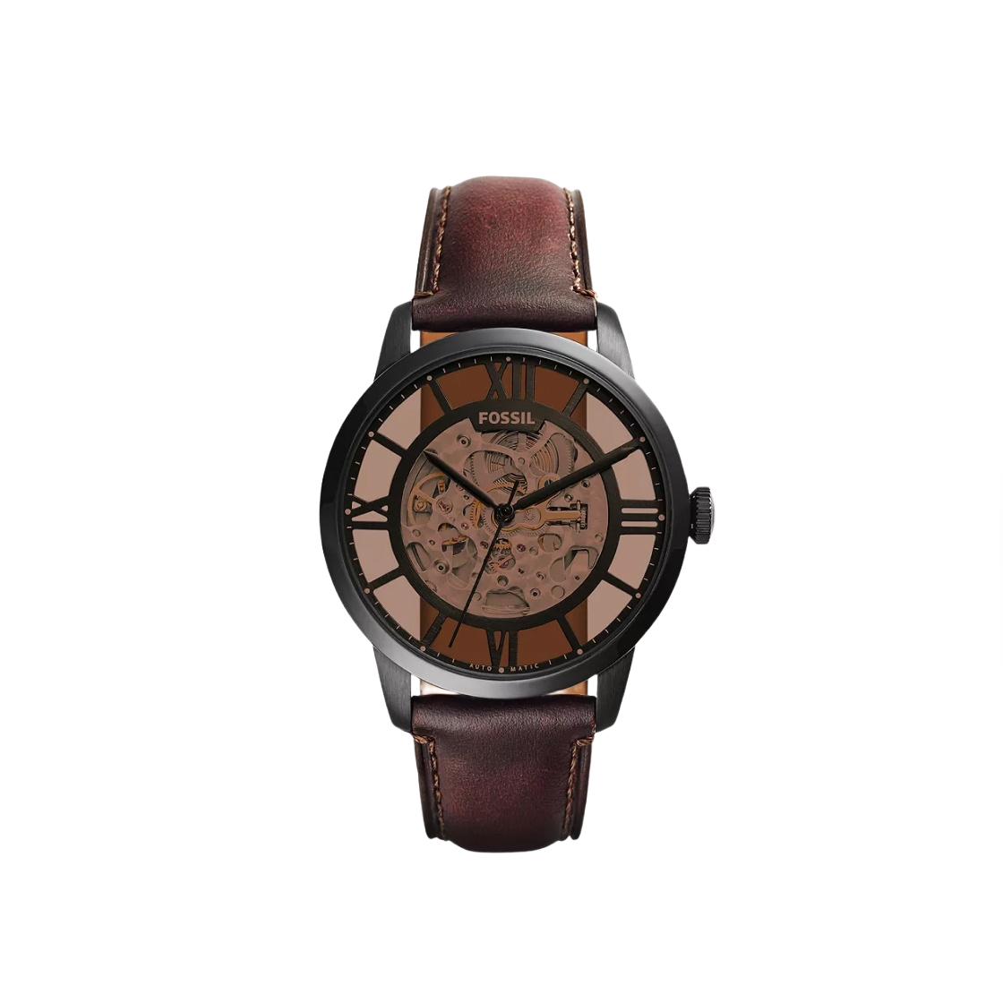 ME3098 Fossil Townsman Automatic 44mm Leather Black Dark Brown