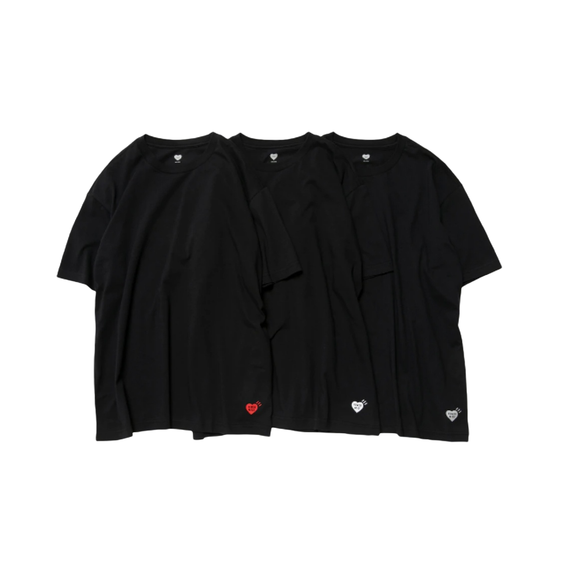 휴먼 메이드 티셔츠 블랙 (3팩)(Human Made T-Shirts Black (3 Pack))