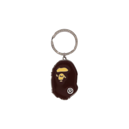 - BAPE Ape Head Metal Keychain Brown