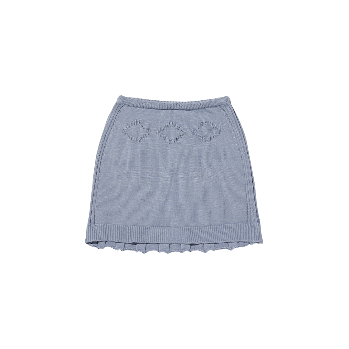【MISCHIEF】 RHOMBUS KNIT SKIRT GREYISH BLUE RHOMBUS KNIT SKIRT_GREYISH BLUE - MISCHIEF