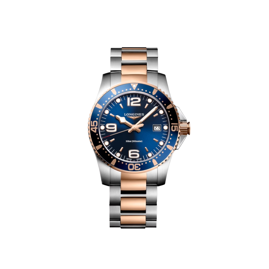 론진 하이드로콘퀘스트 쿼츠 41mm 스테인리스 스틸 레드 PVD 선레이 블루(Longines Hydroconquest Quartz 41mm Stainless Steel Red PVD Sunray Blue) - 1
