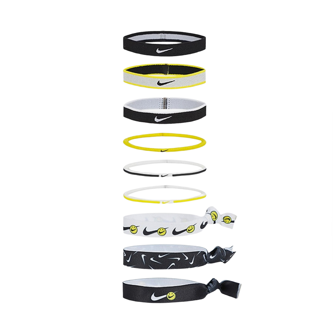 나이키 믹스드 위드스 포니테일 홀더 블랙 (9개입)(Nike Mixed Width Ponytail Holders Black (9 Pack)) - 1