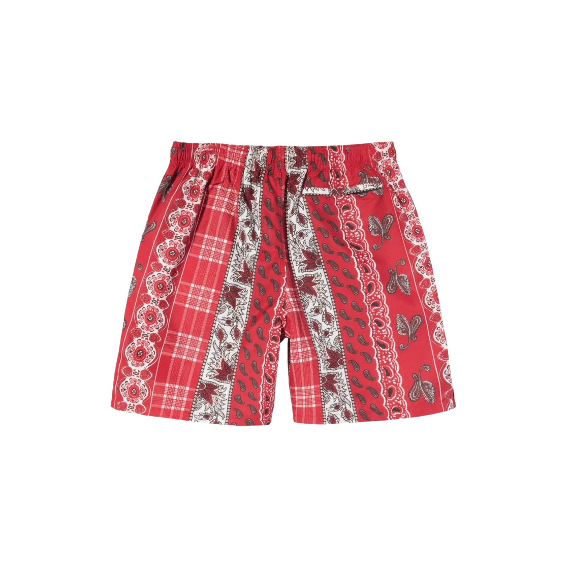 113143 Stussy Paisley Plaid Water Shorts Red - #2