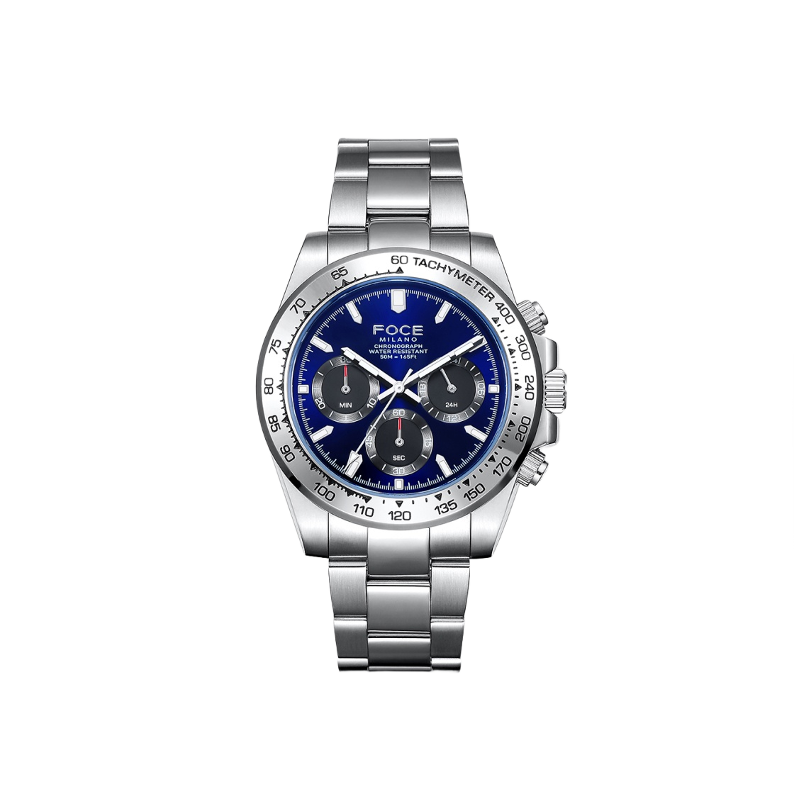 포체 41mm 크로노그래프 메탈 워치 블루(Foce 41mm Chronograph Metal Watch Blue)