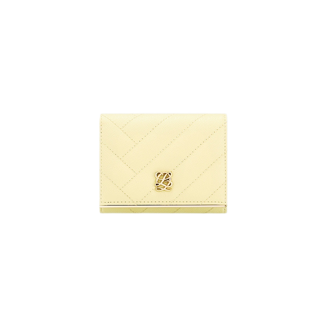 【Louis Quatorze】韓国人気★ L-QUILTING Card Wallet 루이까또즈 L 퀼팅 라운드 카드 포켓 디테일 카드 지갑 옐로우
