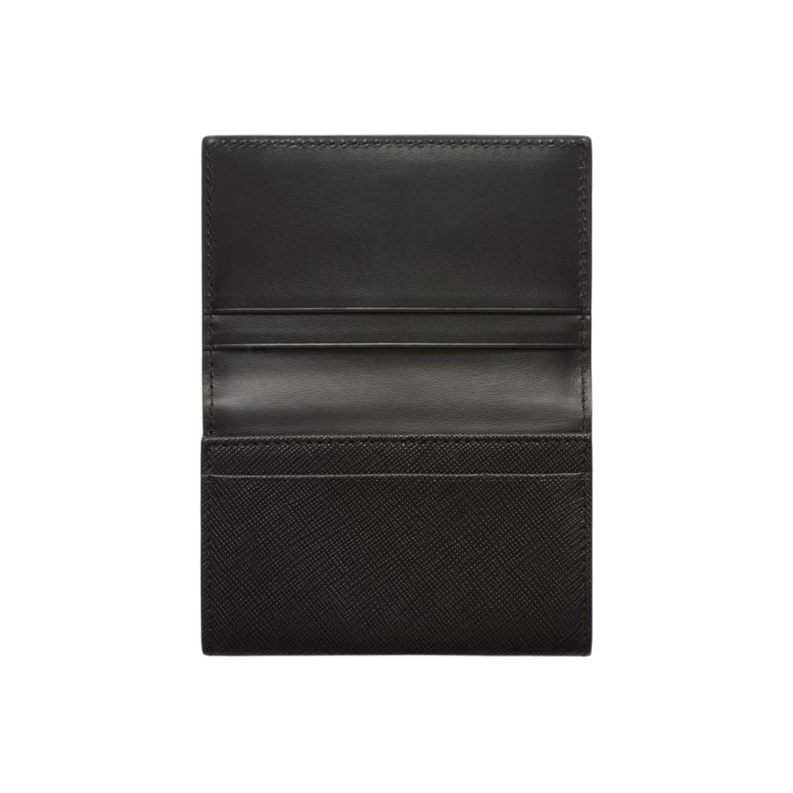 1MC110-QHH-F0632 Prada Saffiano Leather Card Holder Black - #2