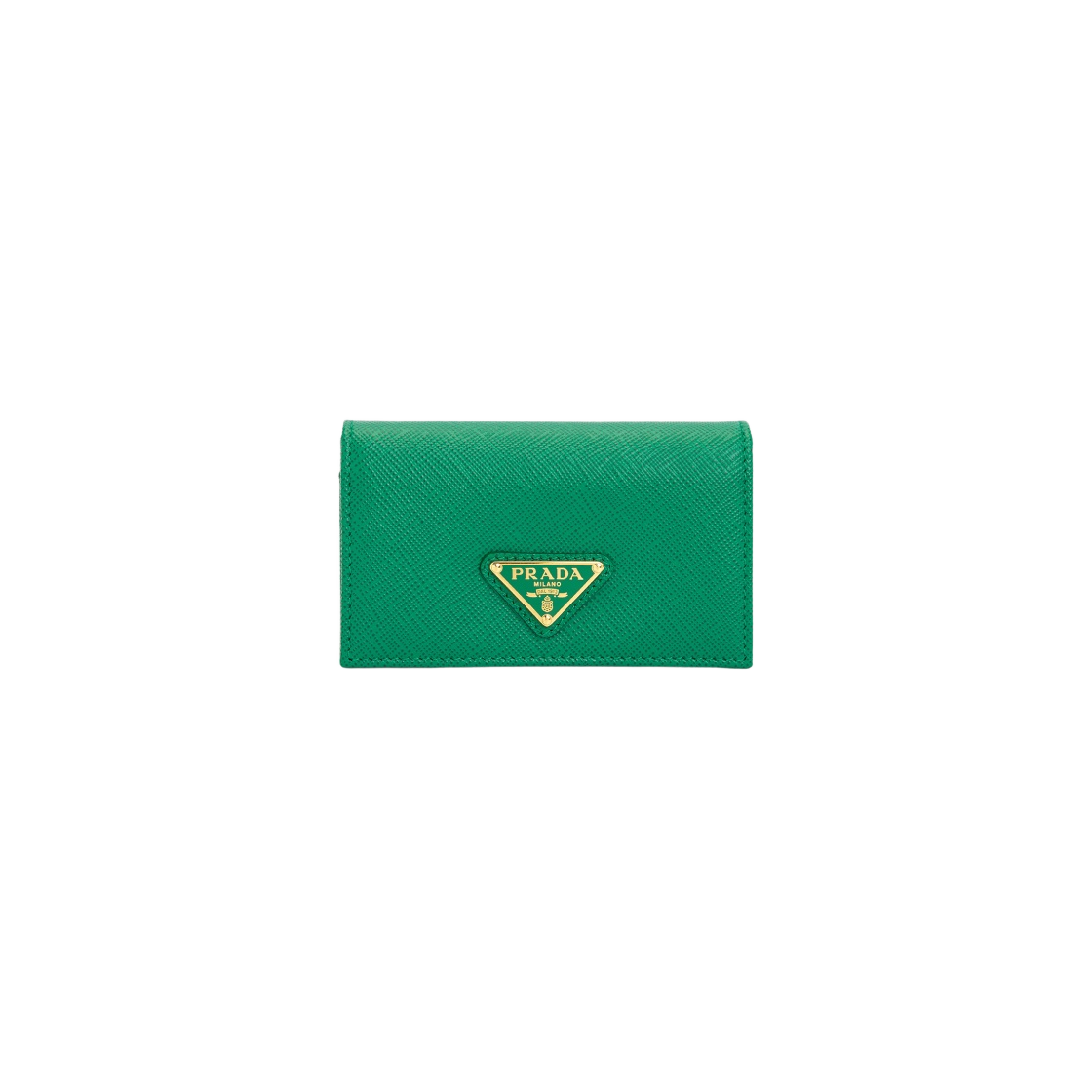 1MC122-QHH-F0458 Prada Saffiano Leather Triangle Logo Card Holder Mango - 대표 이미지 #1