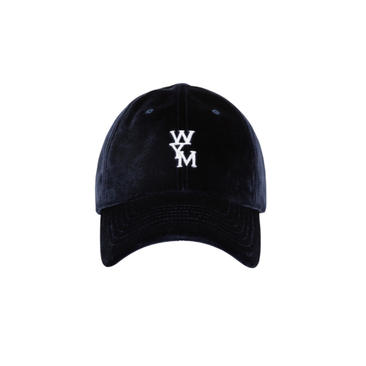 Wooyoungmi Velvet Logo Ball Cap Navy - 23FW