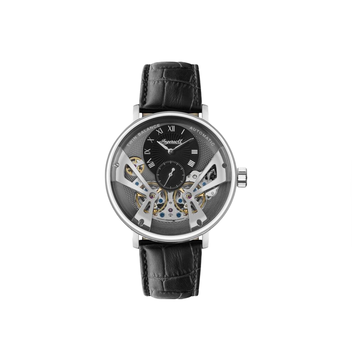 I13103 Ingersoll Tennessee 45.5mm I13103 Automatic Stainless Steel Leather Silver Grey Black Dial