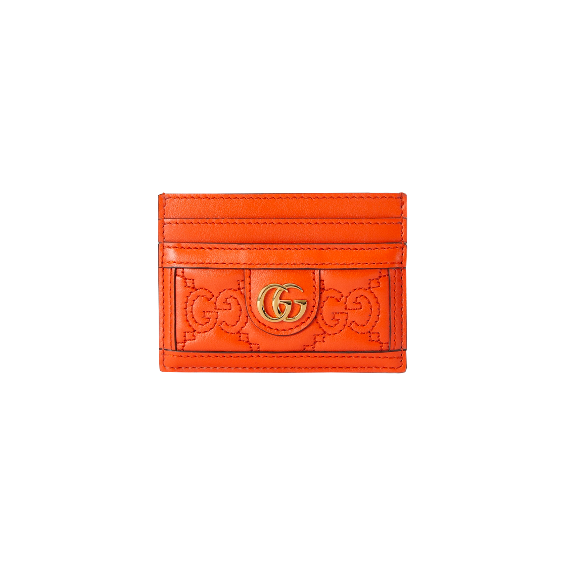 723790-UM8IG-7519 Gucci GG Matelasse Card Case Orange Leather - 대표 이미지 #1