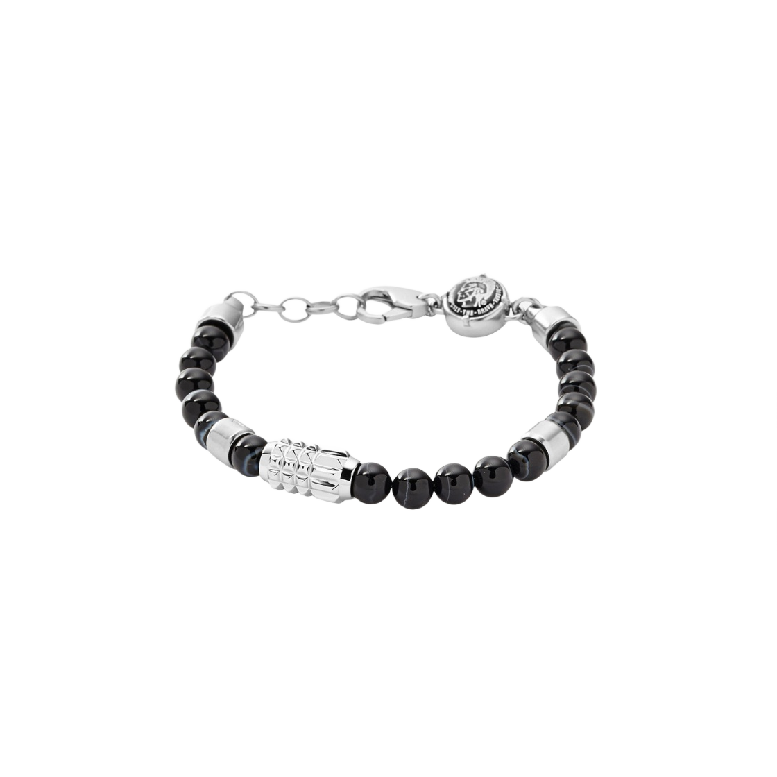디젤 Dx0847 튜브 비드 스틸 브레이슬릿 블랙(Diesel Dx0847 Tube Bead Steel Bracelet Black)