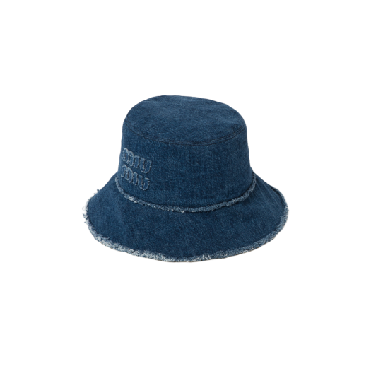 (W) Miu Miu Denim Bucket Hat Navy