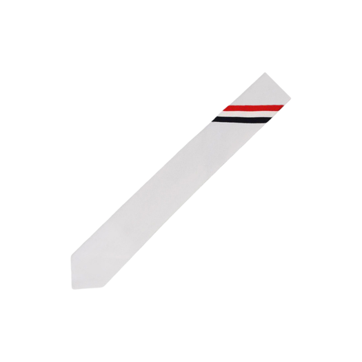 Thom Browne Cotton Pique Diagonal Stripe Classic Tie White