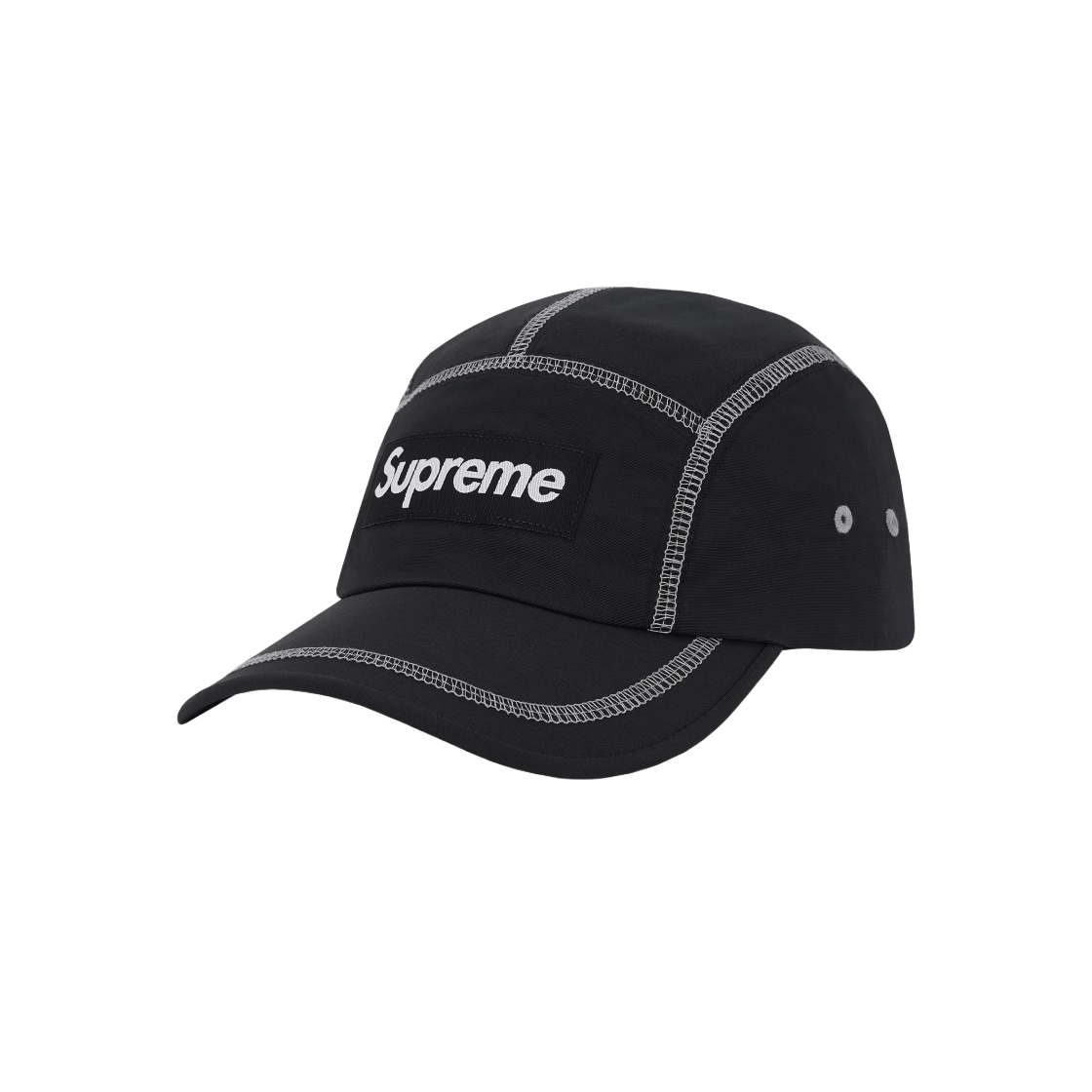 Supreme Reflective Stitch Camp Cap 黒色 Supreme Reflective Stitch Camp Cap (SS23) - $54