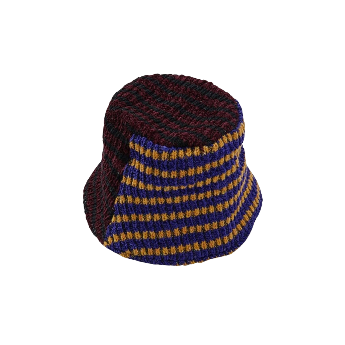 앤더슨벨 패브릭 콘트라스트 니트 버킷햇 퍼플 버건디(Andersson Bell Fabric Contrast Knit Bucket Hat Purple Burgundy)