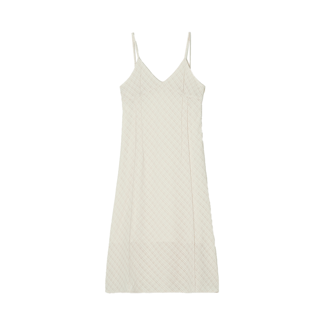 비뮤즈맨션 바이어스 체크 레이어드 드레스 버터 크림(BEMUSE MANSION Bias check layered dress Butter cream)