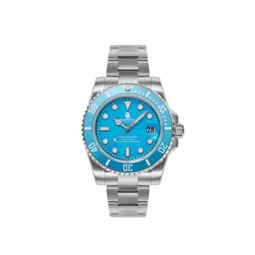- BAPE Type 1 Bapex Watch SIlver Light Blue
