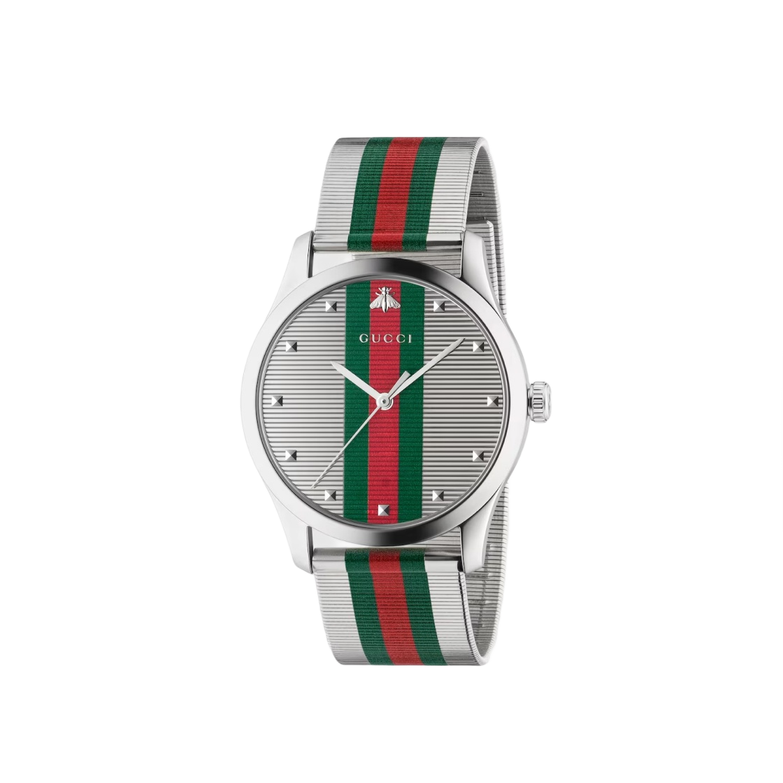 구찌 G-타임리스 쿼츠 42mm 스틸 메쉬 그린 레드(Gucci G-Timeless Quartz 42mm Steel Mesh Green Red) - 1
